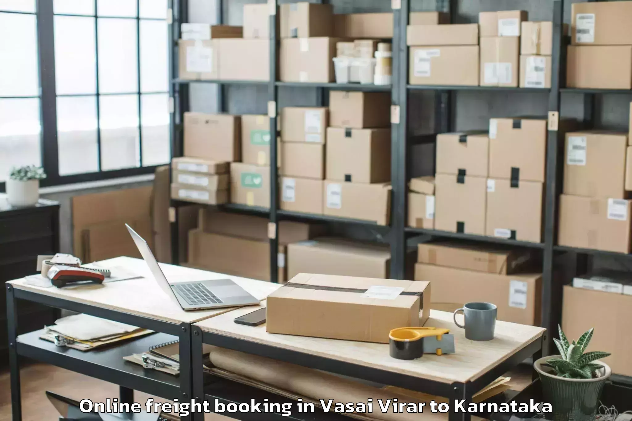 Top Vasai Virar to Harpanahalli Online Freight Booking Available